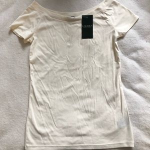 Ralph Lauren boatneck cream blouse